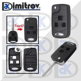 Кутийка ключ 3 бутона TOY47 Toyota Avalon Camry Corolla Echo Land Cruiser Prado Rav4 Tarago Land Cruiser Yaris